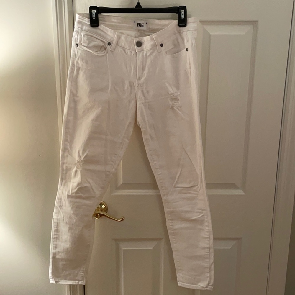 Paige white denim jeans